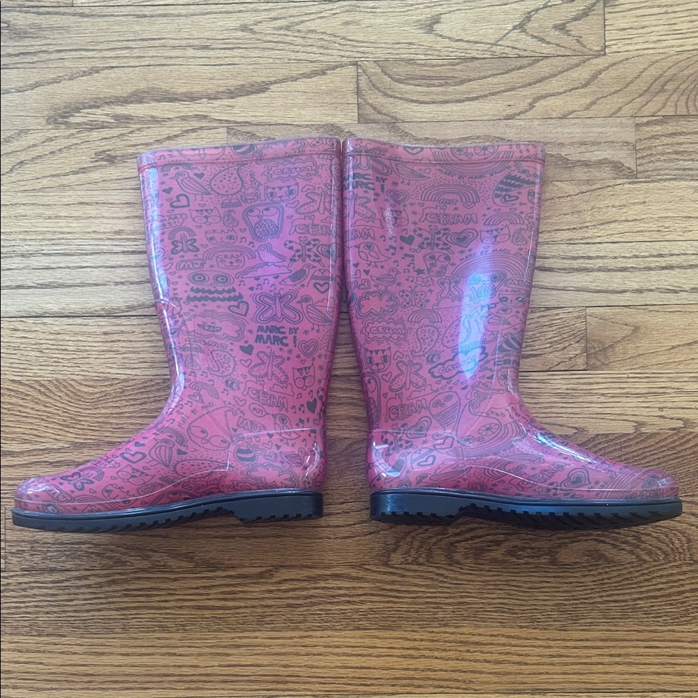 Marc By Marc Jacobs Pink Graphic Rain Boots Size 39
